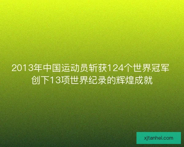 2013年中国运动员斩获124个世界冠军 创下13项世界纪录的辉煌成就