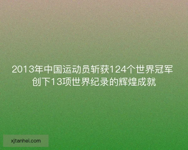 2013年中国运动员斩获124个世界冠军 创下13项世界纪录的辉煌成就